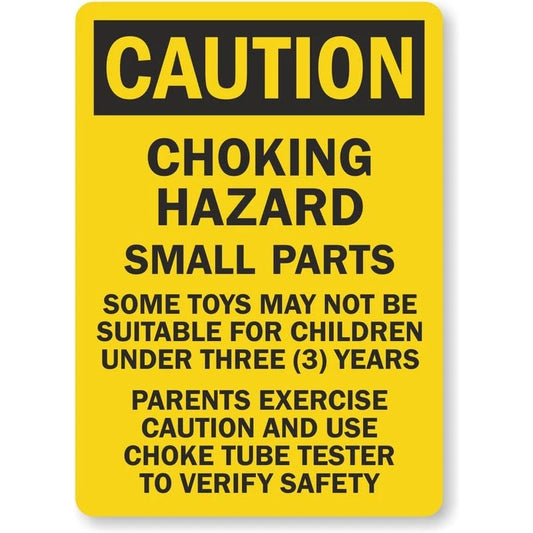 Choking Hazard Small Parts Not for Children Under 3 Aluminum Sign — product artwork