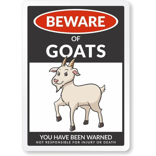 Beware of Goats Aluminum Sign — product artwork