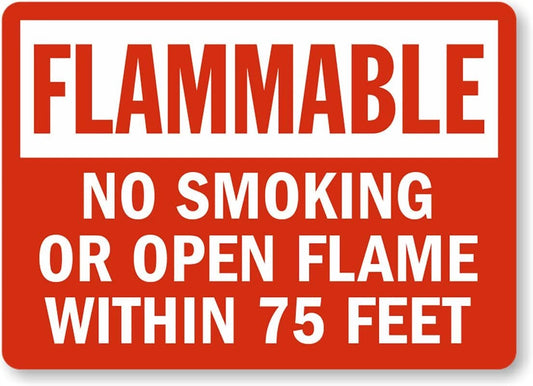Flammable Business Warning Aluminum Sign — product artwork