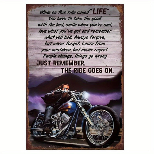 Motorcycle Wall Art Retro Funny Inspirational Aluminum Sign — product artwork