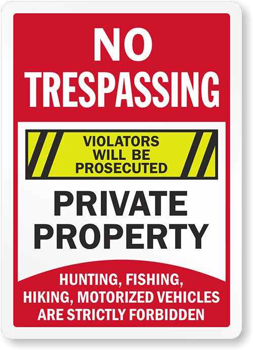 No Trespassing Use Aluminum Sign — product artwork