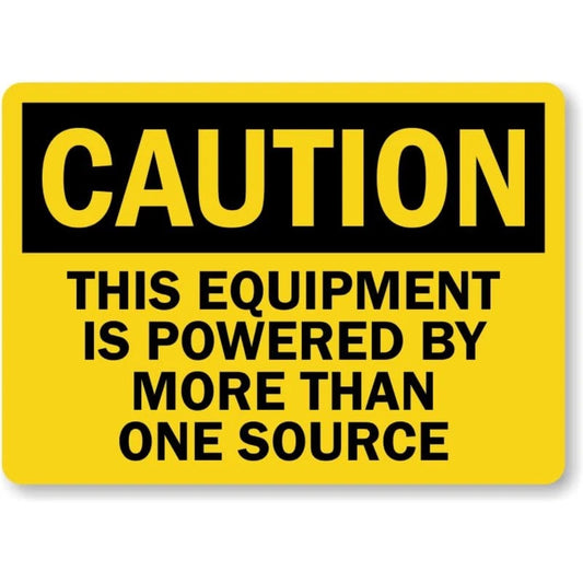 Powered by Multiple Sources Aluminum Sign — product artwork