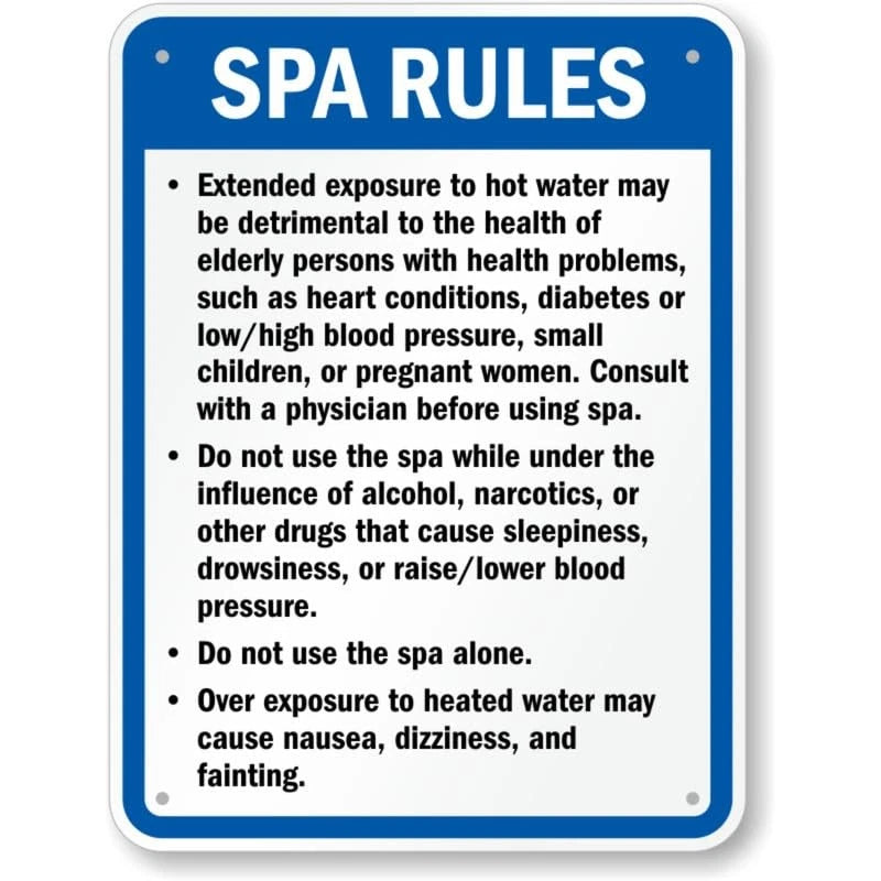 New Mexico Spa Rules Aluminum Sign — product artwork