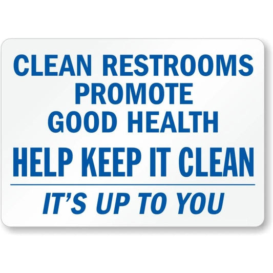 Clean Bathroom Aluminum Sign — product artwork