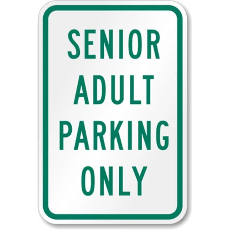 Senior Adult Parking Aluminum Sign — product artwork