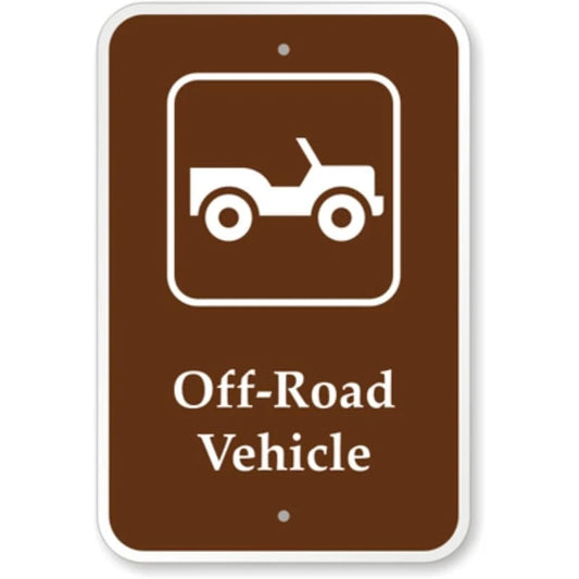 Off Road Vehicle Campground Aluminum Sign — product artwork