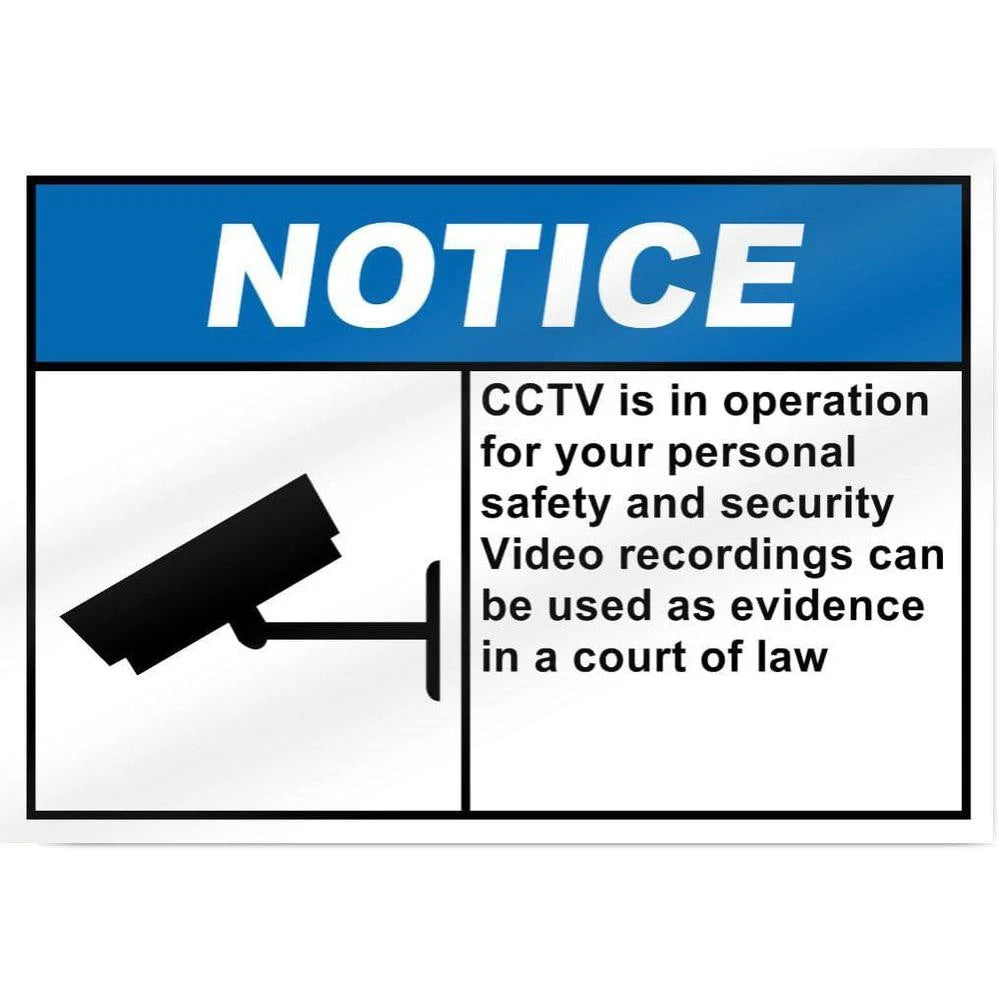 CCTV Safety Security Warning Notice Aluminum Sign — product artwork