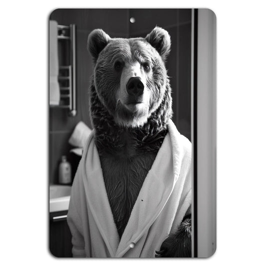Bear Robe Rustic Vertical Decorative Aluminum Sign — product artwork