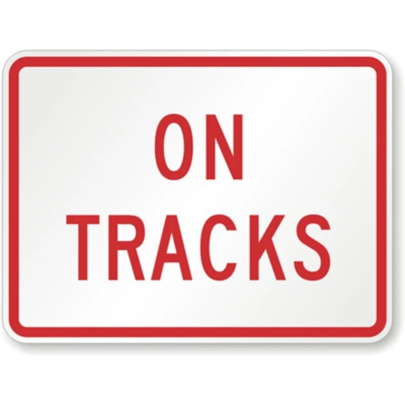 On Tracks X R8 Aluminum Sign — product artwork