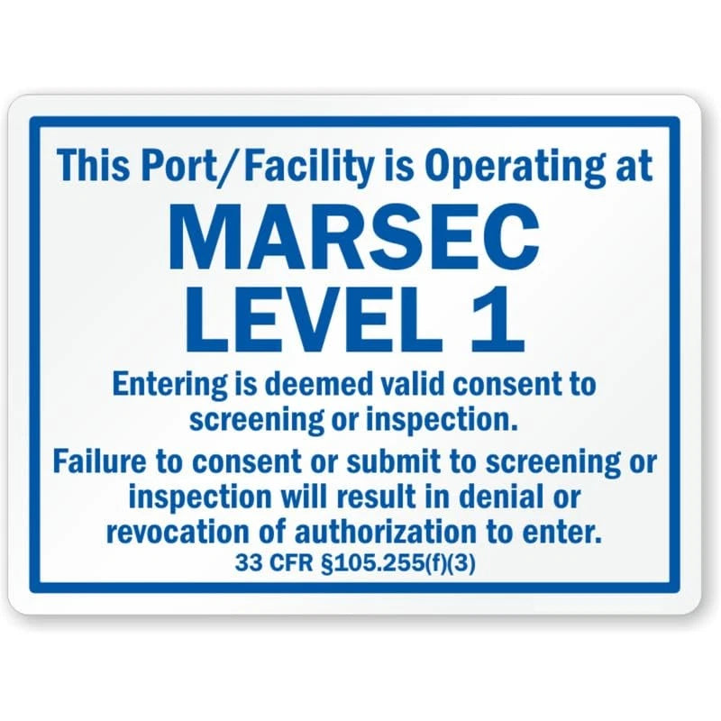 Port Facility Marsec Maritime Aluminum Sign — product artwork