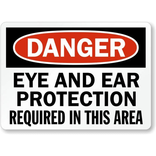 Danger Eye and Ear Protection Required in This Area Sign — product artwork