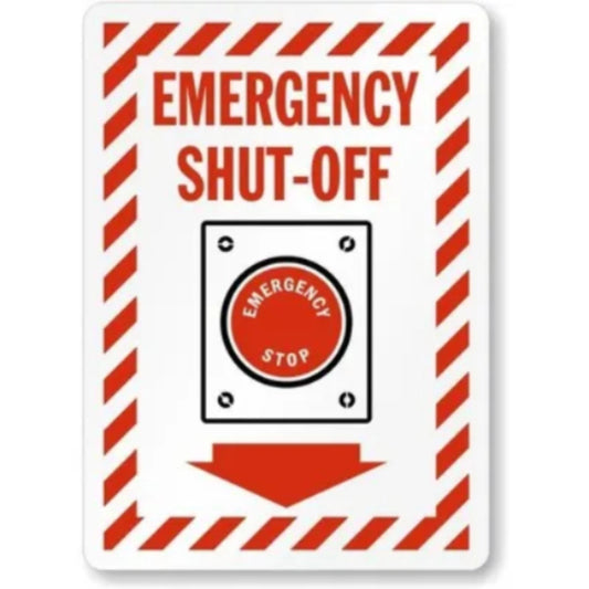 Emergency Shut-Off Sign — product artwork