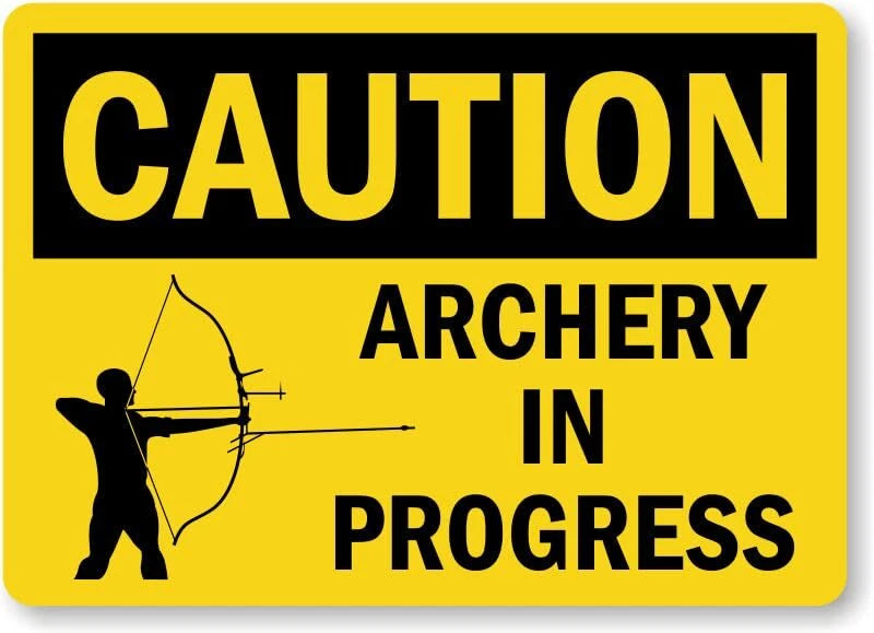 Archery Caution Safety Aluminum Sign — product artwork
