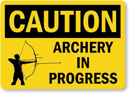 Archery Caution Safety Aluminum Sign — product artwork