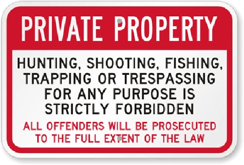 No Fishing Hunting Aluminum Sign — product artwork