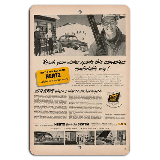 Vintage Winter Sports Vertical Aluminum Sign — product artwork
