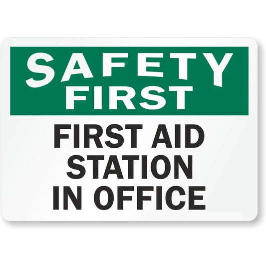 Safety First Aid Station Aluminum Sign — product artwork
