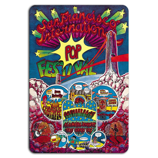 San Francisco Pop Fest Retro Decorative Aluminum Sign — product artwork
