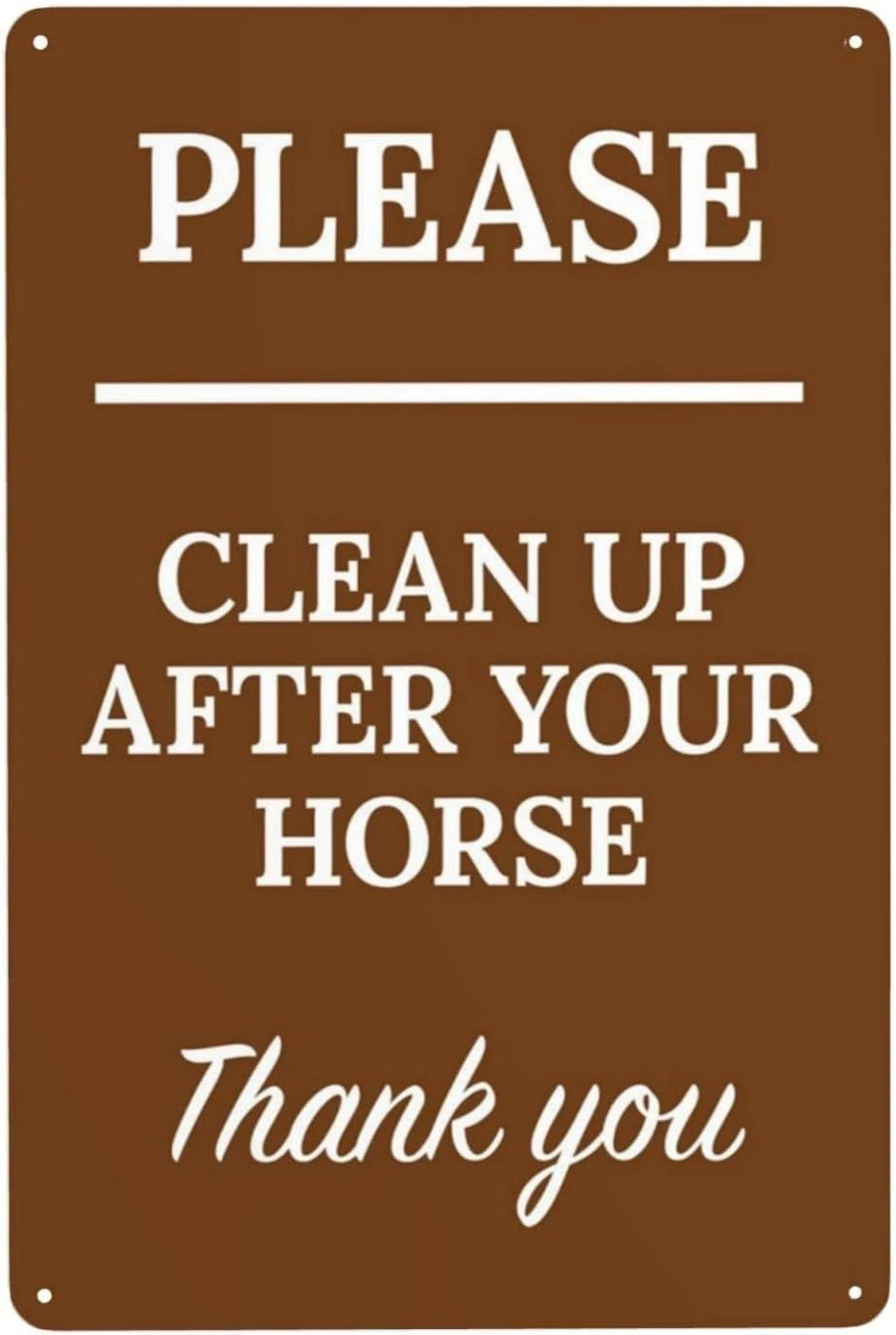 Horse Cleanup Funny Hiking Trail Aluminum Sign — product artwork