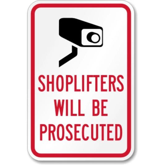 Shoplifting Aluminum Sign — product artwork