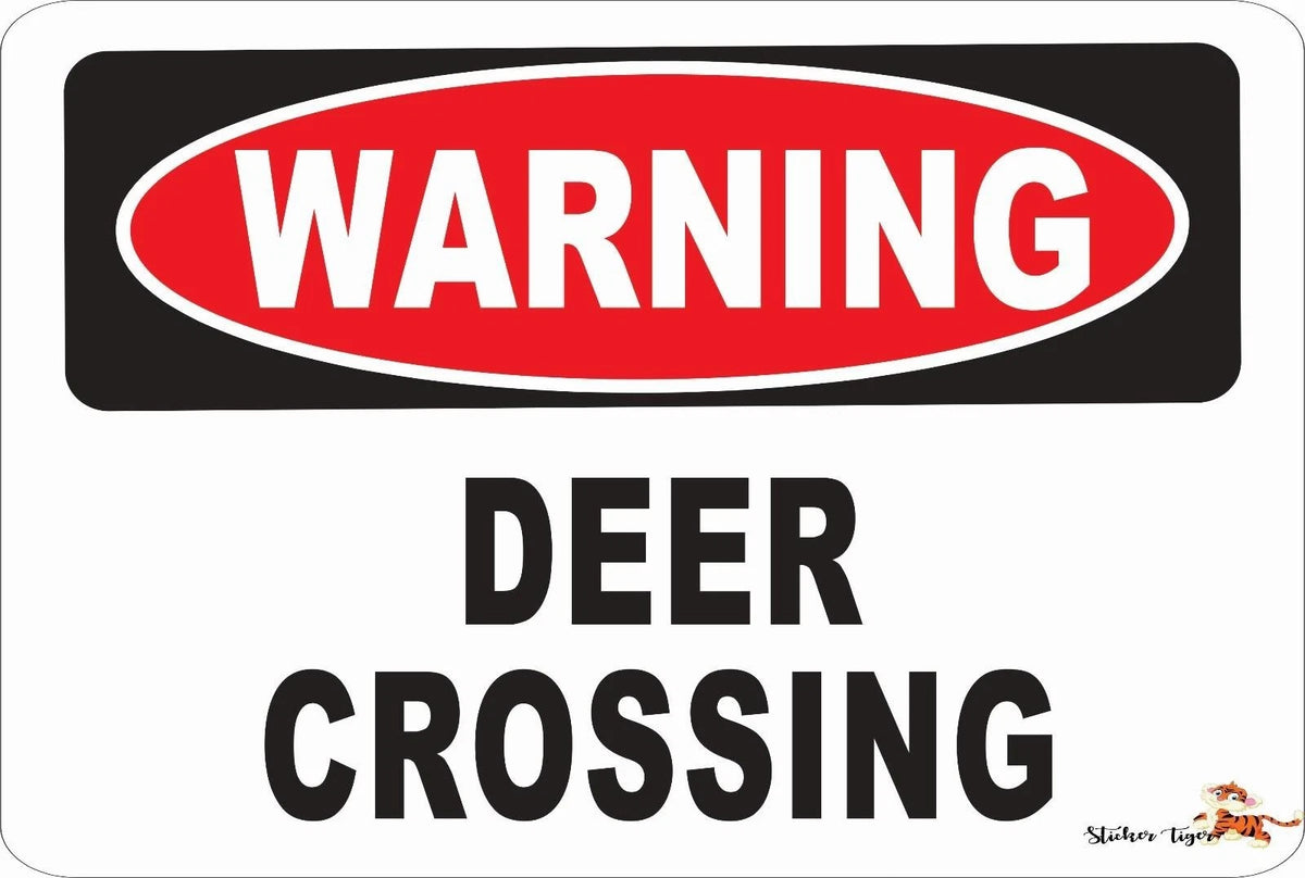 Deer Crossing Funny Warning Danger Street Aluminum Sign — product artwork