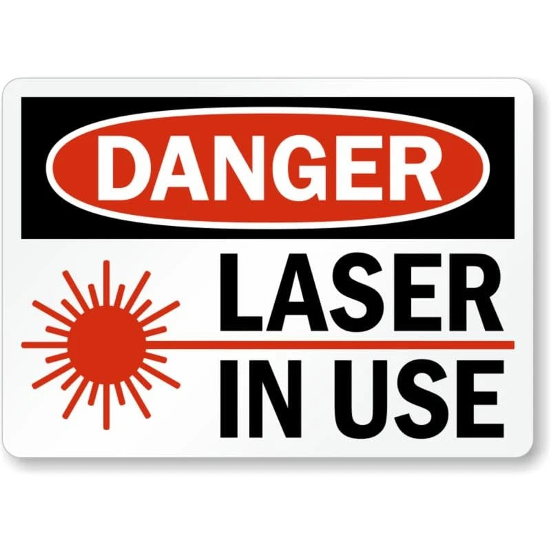 Laser in Use Danger Aluminum Sign — product artwork
