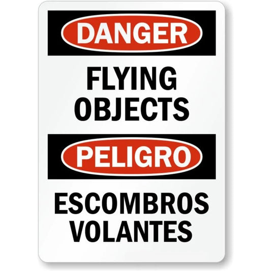 Flying Debris Escombros Volantes Aluminum Sign — product artwork