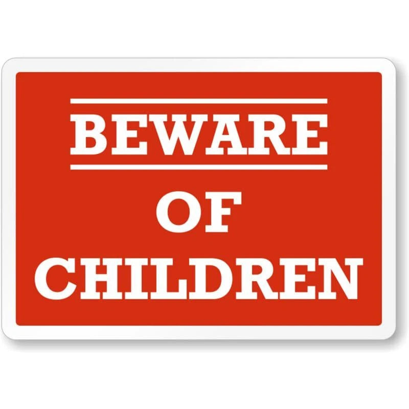 Beware of Children Aluminum Sign — product artwork