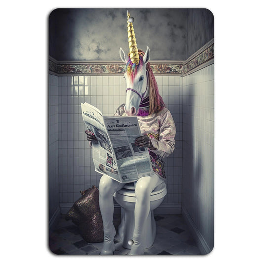 Bathroom Humour Unicorn Whimsical Funny Aluminum Sign — product artwork