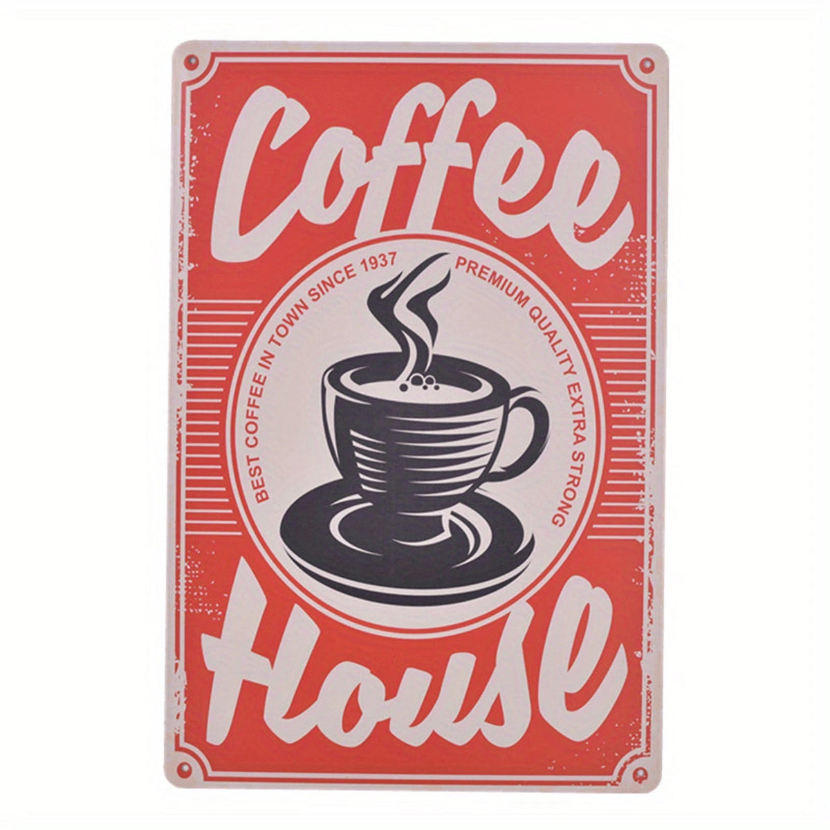 Vintage Tin Coffee House Retro Cafe Kitchen Wall Aluminum Sign — product artwork