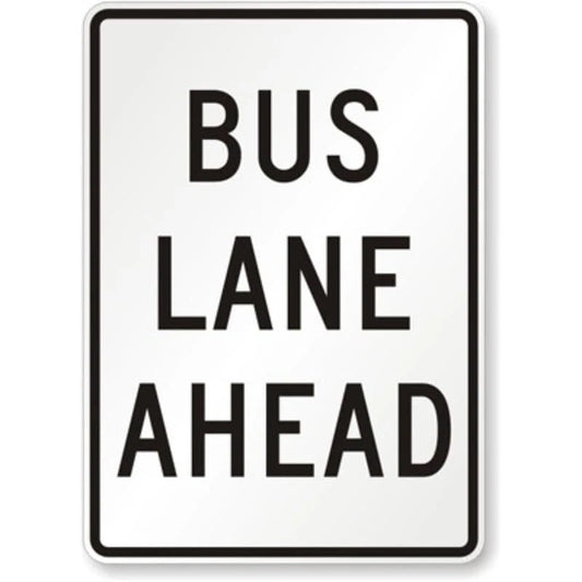 Bus Lane Ahead Aluminum Sign — product artwork
