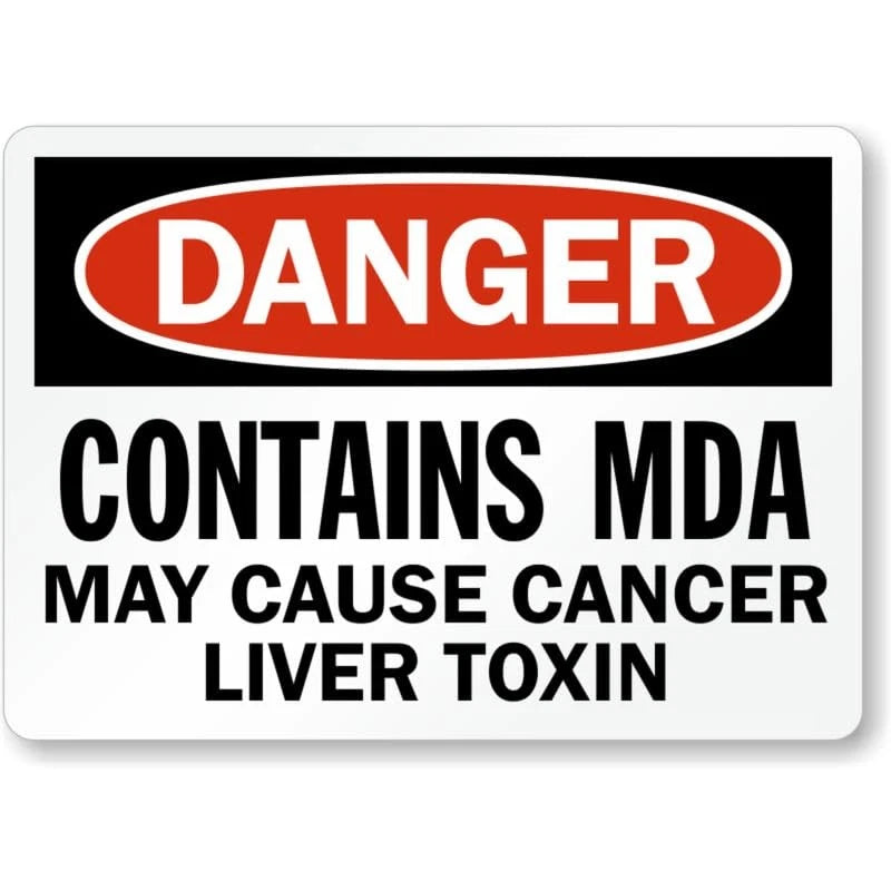 Danger Contains MDA Cancer and Liver Toxin Aluminum Sign — product artwork