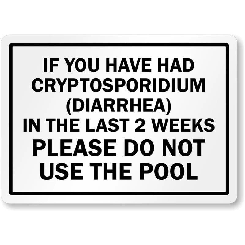 Cryptosporidium Pool Health Notice Aluminum Sign — product artwork
