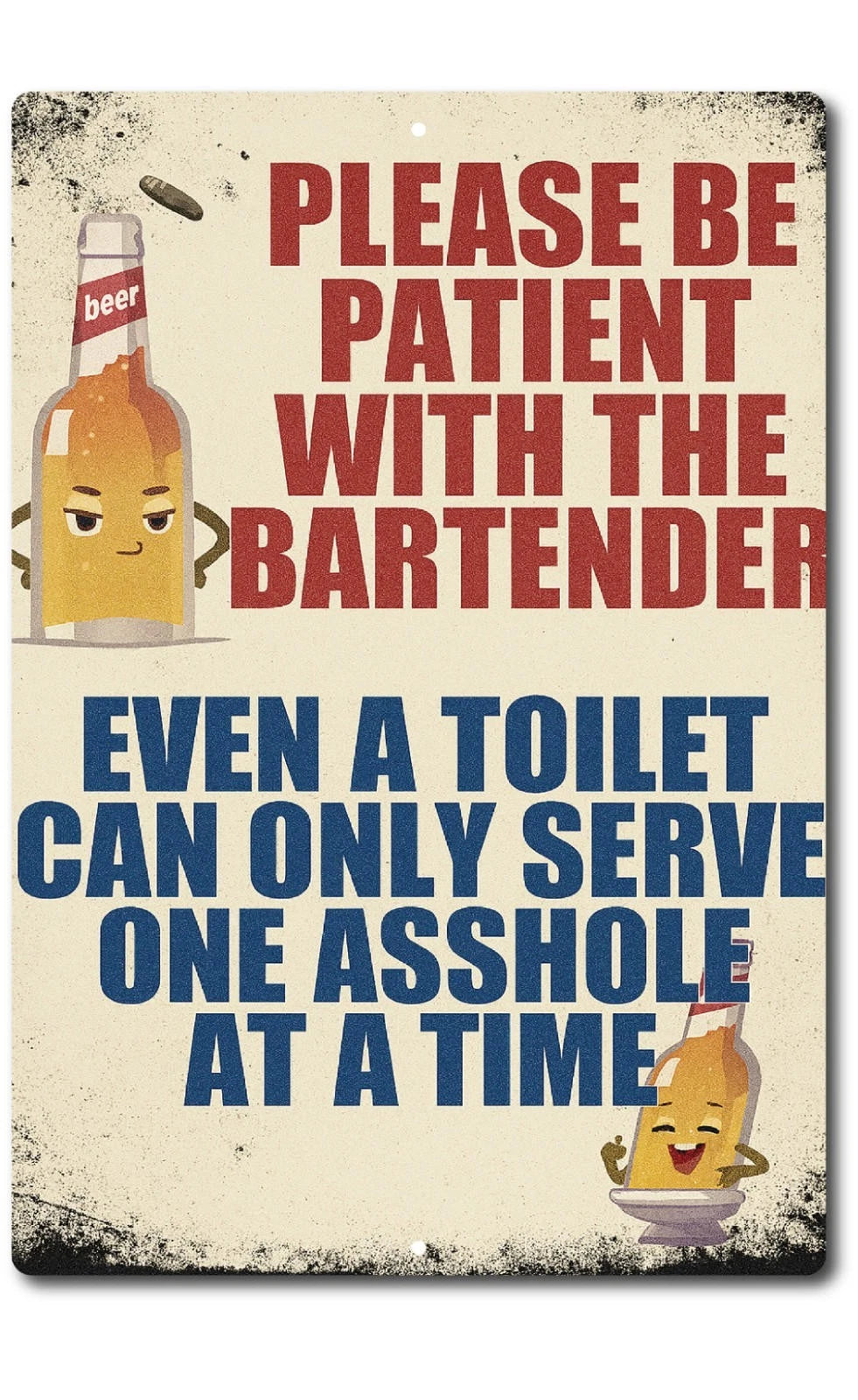 Bartender Bar Vintage 1950s Man Cave Aluminum Sign — product artwork