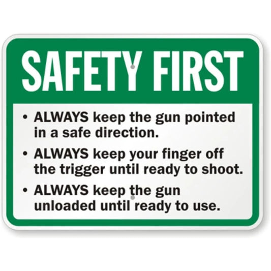 Always Keep the Gun Pointed in a Safe Direction Sign — product artwork