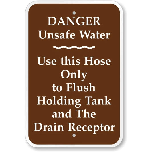 Danger Unsafe Water Campground Rules Aluminum Sign — product artwork