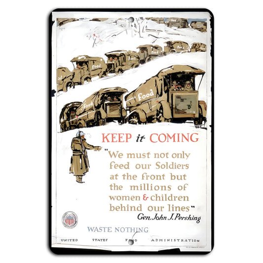 Support Our Troops Vertical Patriotic Aluminum Sign — product artwork