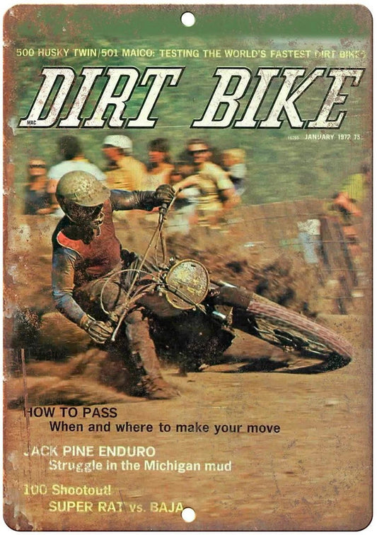 Vintage Dirt Bike Pine Enduro Aluminum Sign — product artwork