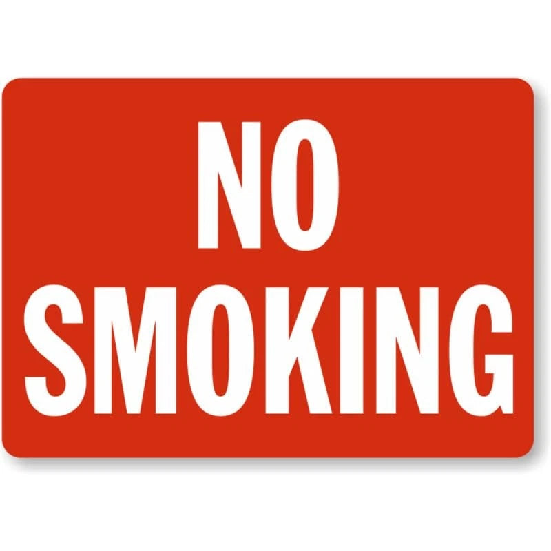 No Smoking Red Aluminum Sign — product artwork