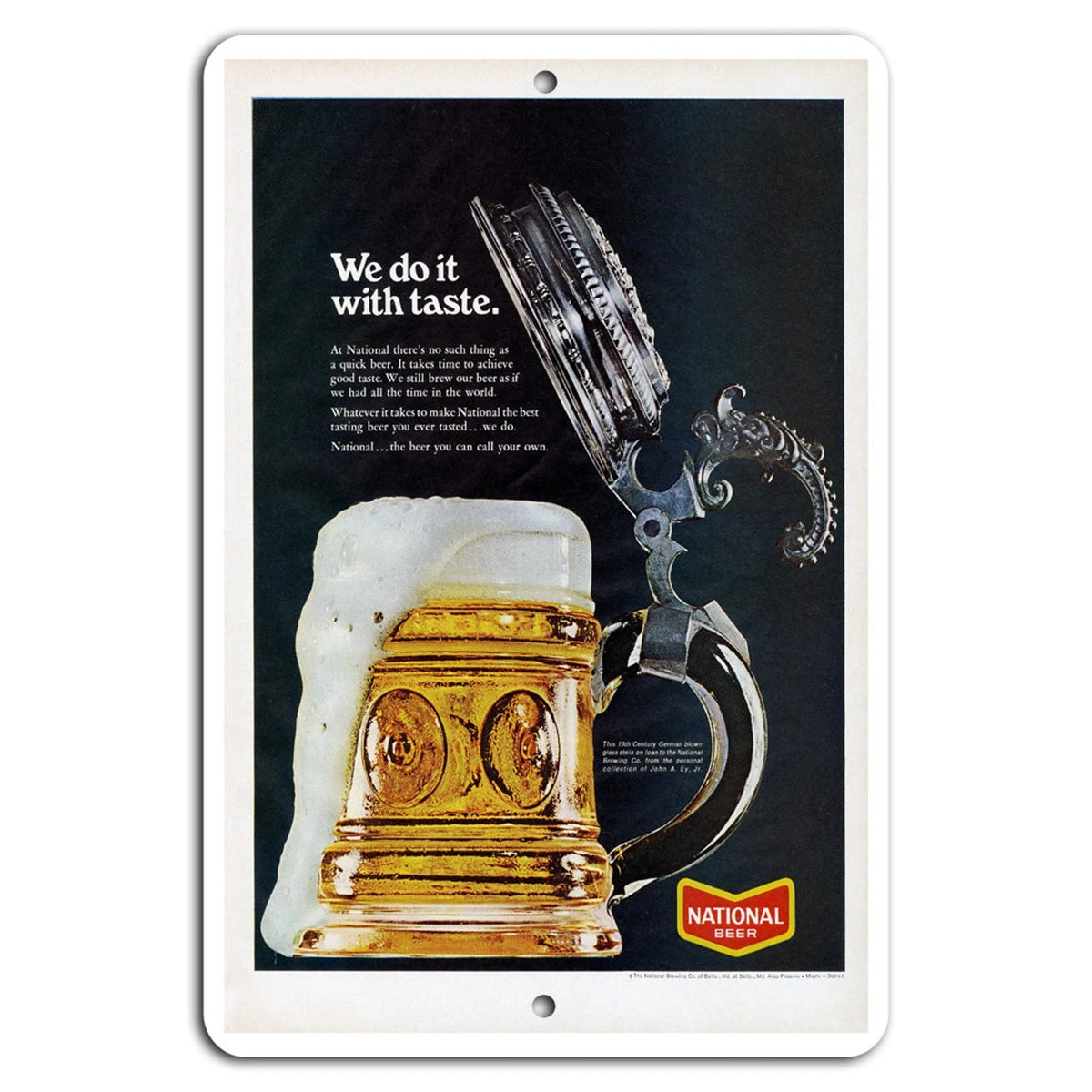 Beer Stein Vintage Aluminum Sign — product artwork