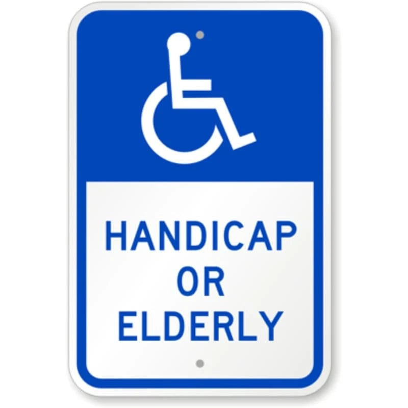 Handicap or Elderly Aluminum Sign — product artwork