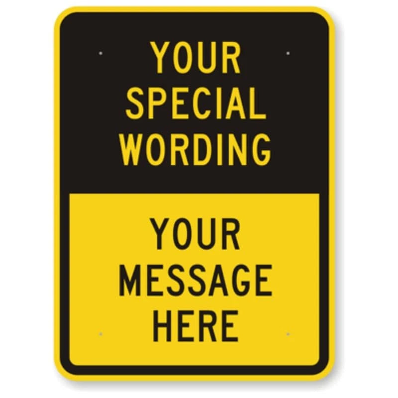 Yellow Black Split Custom Aluminum Sign — product artwork