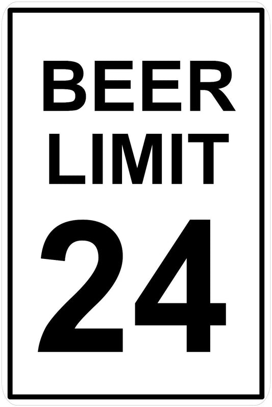 Novelty Sticker Tiger Beer Limit 24 Funny Man Cave Aluminum Sign — product artwork