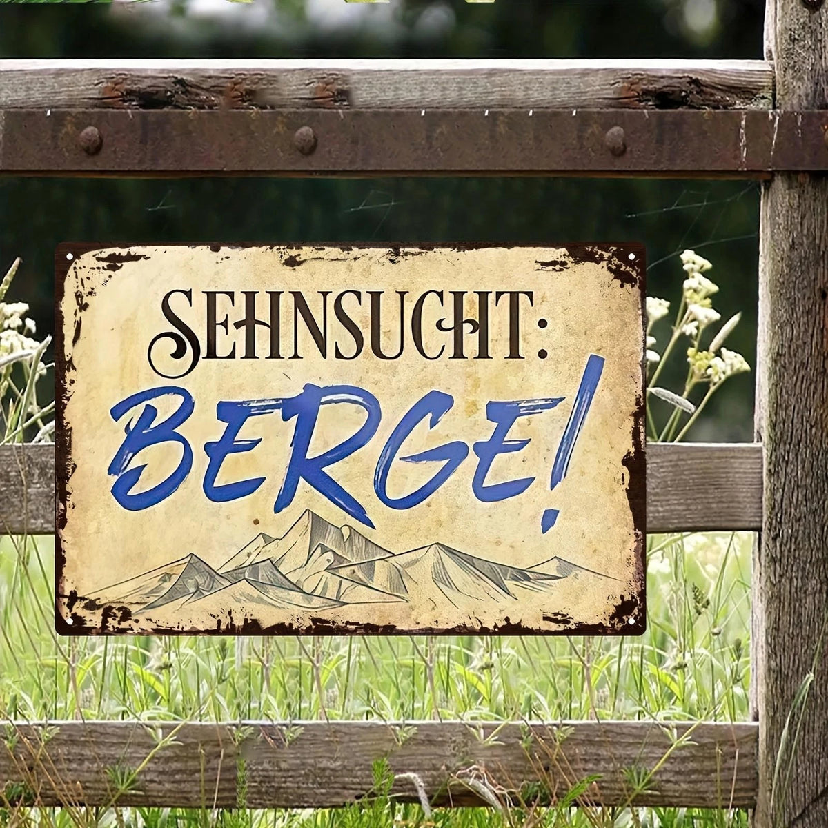 Mountain Sehnsucht Berge Funny Aluminum Sign — product artwork