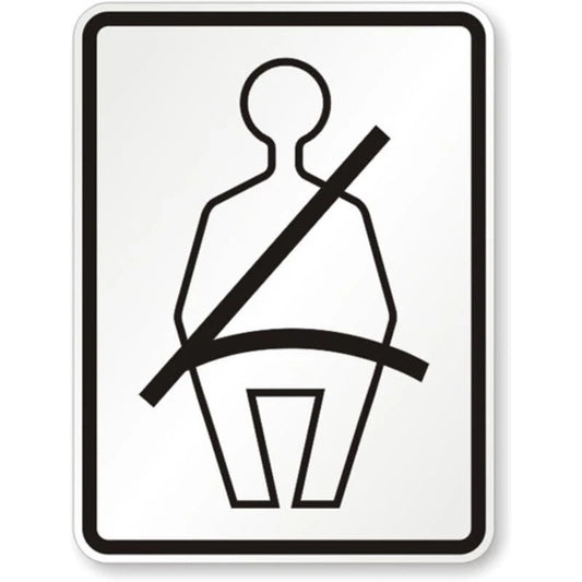 Buckle Up Seat Belt Aluminum Sign — product artwork