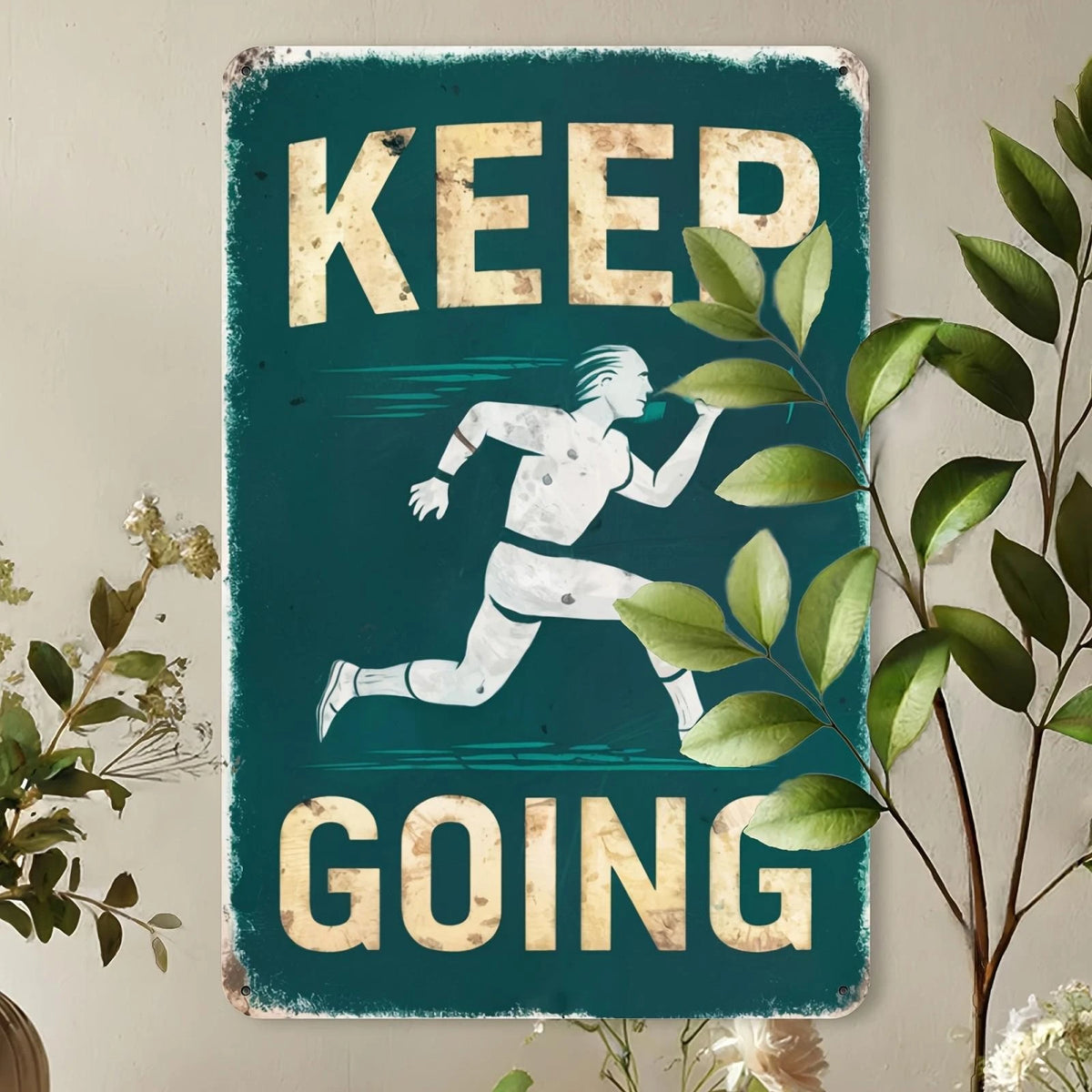 Keep Going Motivational Fitness Home Gym Wall Gift Aluminum Sign — product artwork