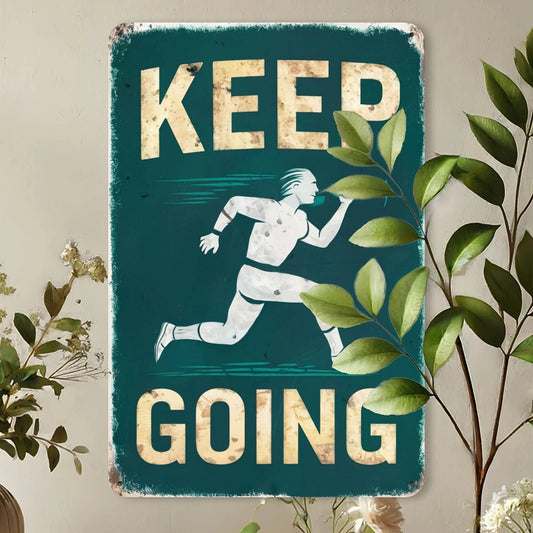 Keep Going Motivational Fitness Home Gym Wall Gift Aluminum Sign — product artwork