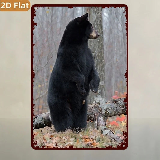 Funny Signs Multicolor Motivational Quote Vintage Black Bear Aluminum Sign — product artwork