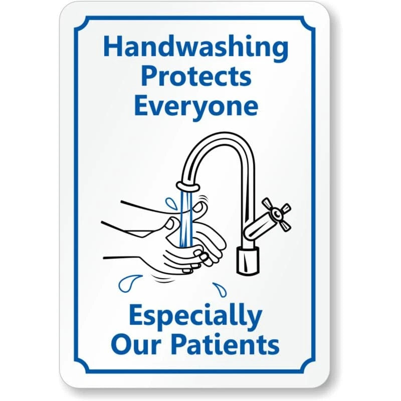 Patients Handwashing Aluminum Sign — product artwork