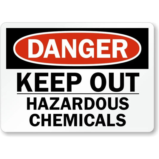 Hazardous Chemicals Danger Aluminum Sign — product artwork